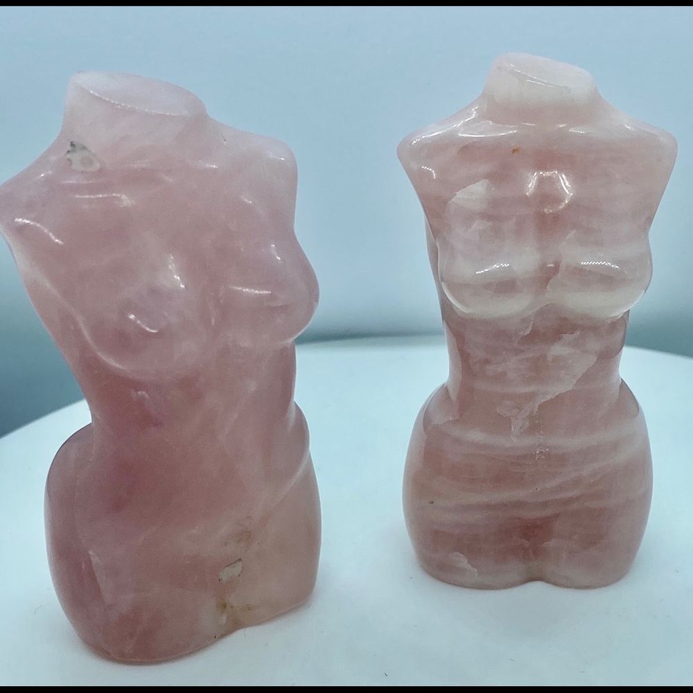 Rose Quartz 3” carving, Venus Goddess